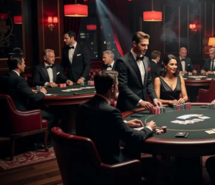 Privátní pokerový večer v luxusním salonku s intimním nasvícením